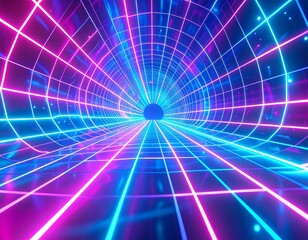 Obraz premium Futuristic holographic data with cyberpunk aesthetics, glowing code on a translucent dark background, in hues of blue, green, and magenta. Hyper-realistic, sci-fi inspired.