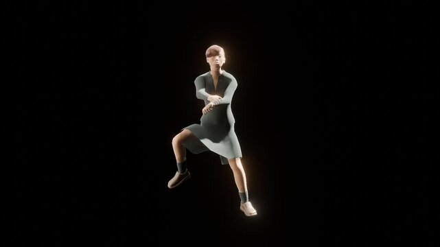 girl dancing happily with transparent background. good for youtube animation, instagram tik tok and social media element for video editing. PNG file