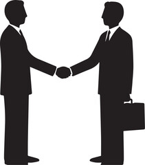 Formal Business Deal Clipart – Office Handshake Scene two businessmen handshake