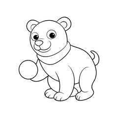 Obraz premium Printable Happy Polar Bear Playing In Snow Outline