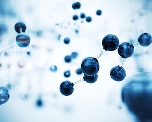 Molecules in motion, exhibiting complex atomic structure.