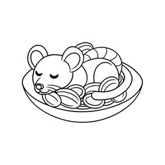Printable Mouse Sleeping In A Jellybean Outline