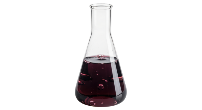 Isolated Liquid in Flask on White Background