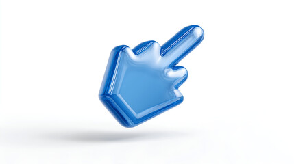 Digital Navigation: A sleek, three-dimensional icon of a hand cursor points assertively, symbolizing the active click with a sense of interactive possibilities.