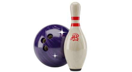 Isolated Bowling Ball and Pin