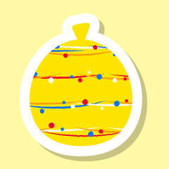 水風船ステッカー 黄色