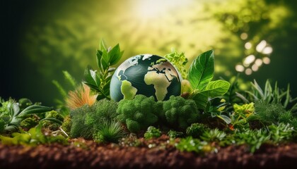 earth with lush green vegetation highlighting plant based protein sources