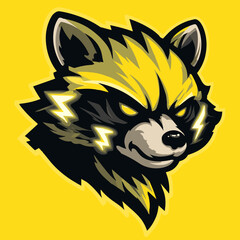 Dynamic esport logo featuring a fierce animal character with bold colors and striking design elements