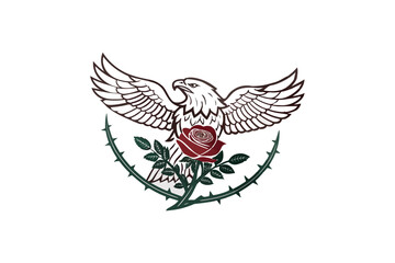 Obraz premium A eagle logo design rose vector on white backgroun.01