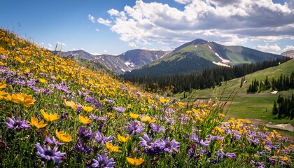 wildflowers blooming on shrine pass vail colorado usa