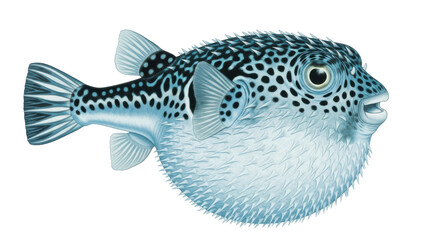 Isolated Puffer Fish Illustration © Natasha