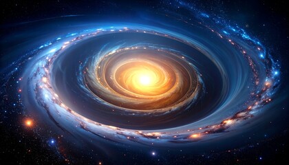 Spiral galaxy, vibrant colors