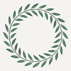 Fototapeta premium Decorative leaf wreath in simple design