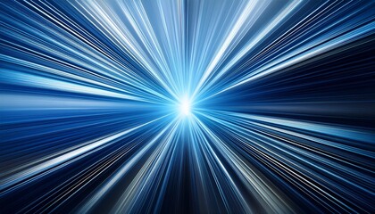 Fototapeta premium the image is a blue and white abstract background with a bright light in the center the background is filled with angled glowing lines that radiate from the
