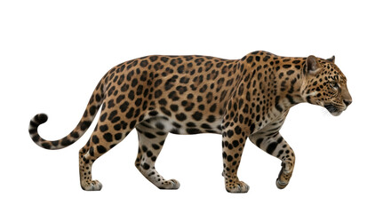 Isolated Walking Leopard