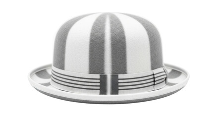 Isolated Gray Striped Bowler Hat