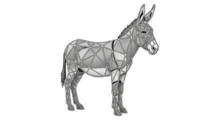Isolated Geometric Donkey Illustration