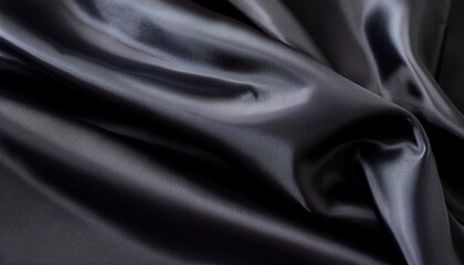 Fototapeta premium dark gray and black draped silk fabric texture