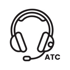 A T C Headset Icon Black Outline Design headphones