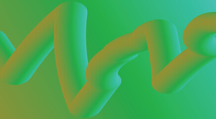 Abstract 3D Blend Flowing Background Green Color Gradient Design Smooth Art Vector Illustration