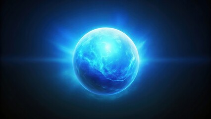 Glowing Blue Planet Cosmic Background Nebula Space Art