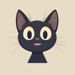 Cute cartoon black cat illustration