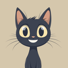 Cute cartoon black cat illustration
