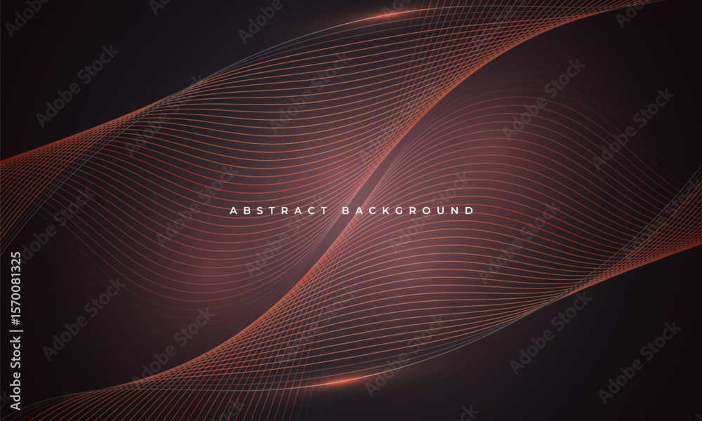 Canvas Prints dark red wavy lines on dark abstract technology background. vector illustration