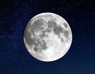 Full moon in starry night sky