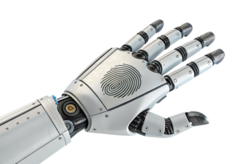 fingerprint robotic robot hand finger on AI Generated by PNG