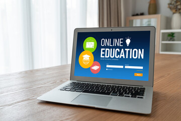 E-learning website with modish sofware for student to study online on the internet network
