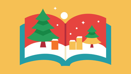 Enchanting Storybook Opened to a Page with a Beautiful Christmas Tale