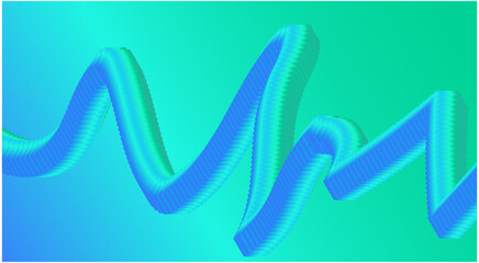 3D Blend Flowing Background Green Cyan Design Abstract Art Vector Illustration