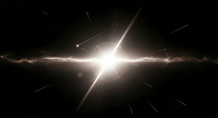 Celestial Flash In Vast Cosmos Background With Streaks Of Light And Stardust