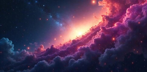 Awe-inspiring Nebula Swirling Cosmic Dust and Vibrant Gases Illuminate the Vast Expanse of Space, Perfect for Sci-Fi and Astronomy Projects