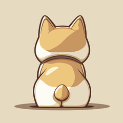 Cute corgi illustration with pastel colors