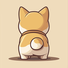 Cute corgi illustration with pastel colors