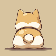 Cute corgi illustration with pastel colors