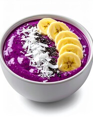 Purple Smoothie Bowl with Banana and Coconut
