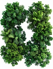 Naklejka premium Lush Green Vertical Garden Wall Decor