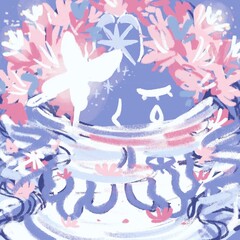 crying girl pastel cartoon graphic