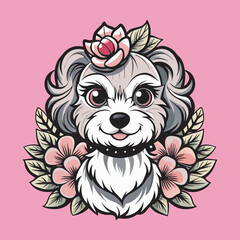 Adorable dog vector art Illustration