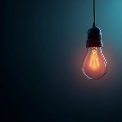 LinkedIn background with a glowing lightbulb against a dark gradient background, symbolizing creative ideas and innovation in the business world. .