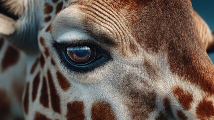 Naklejka premium Close-up giraffe eye (1)