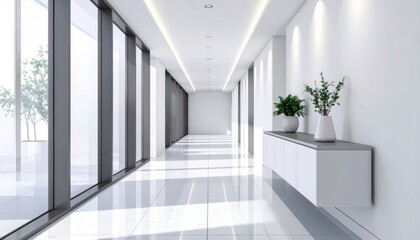 Fototapeta premium Bright Modern Hallway with Minimalist Design