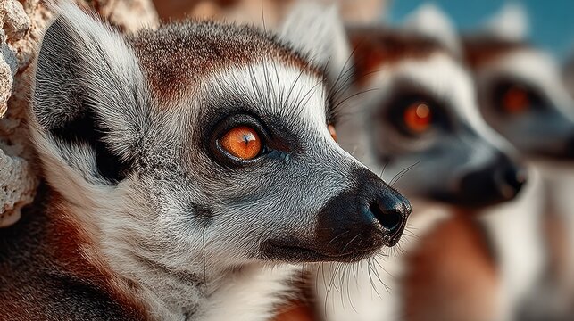 Close-up lemur profile