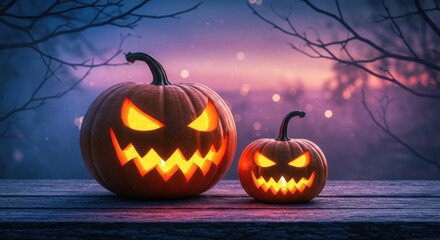 JackoLanterns at Dusk A Halloween Scene
