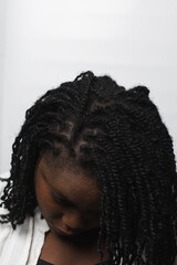 micro twists protective style on 4c afro hair,frizzy mini twists on curly hair, long micro twists...