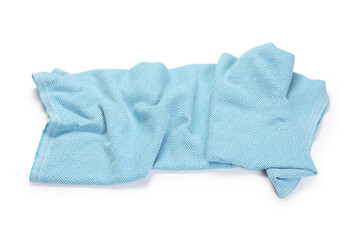 One beach towel isolated on white, top view