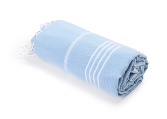 One folded beach towel isolated on white